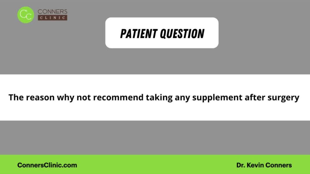 ⁣Why not taking any supplement after surgery