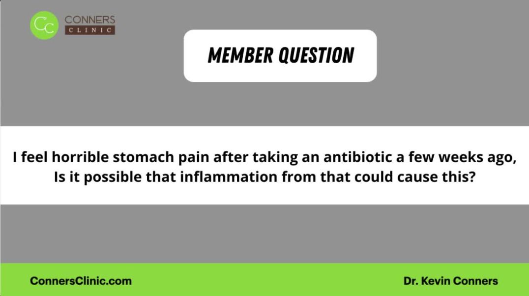 ⁣Stomach pain after taking an antibiotic