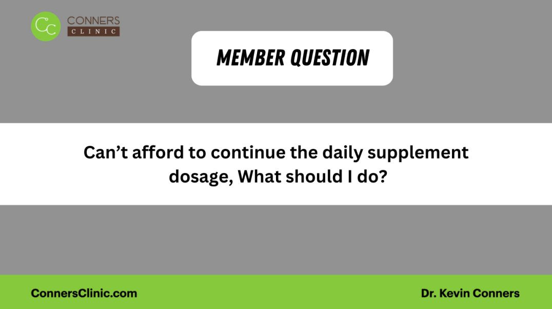 ⁣Can’t afford to continue the daily supplement   dosage, What should I do