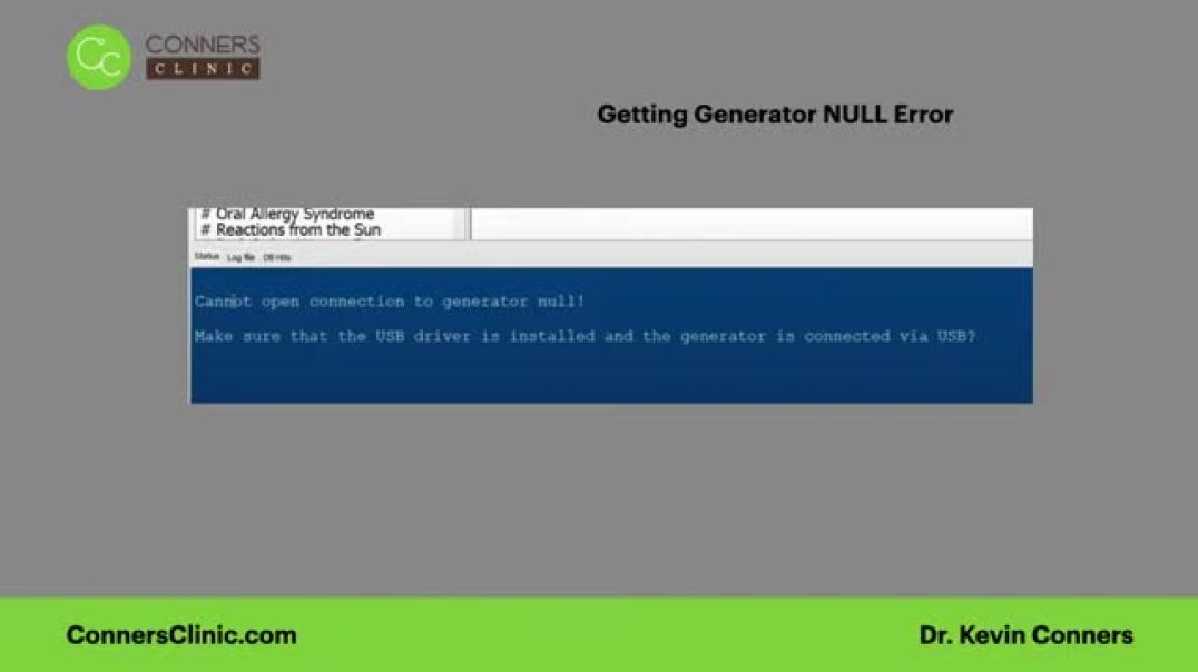 Rife Troubleshooting - Generator NULL