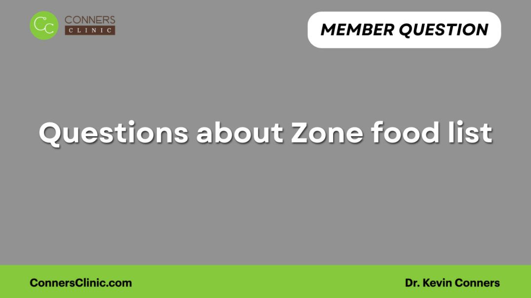 Questions about Zone food list?