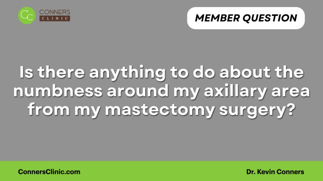 ⁣Is there anything to do about the numbness around my axillary area?