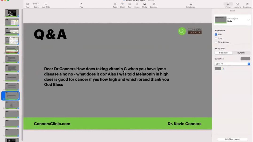 ⁣Vitamin C with Lyme Disease and Melatonin with Cancer