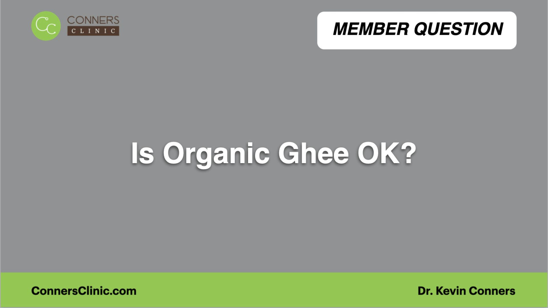 ⁣Is Organic Ghee OK?