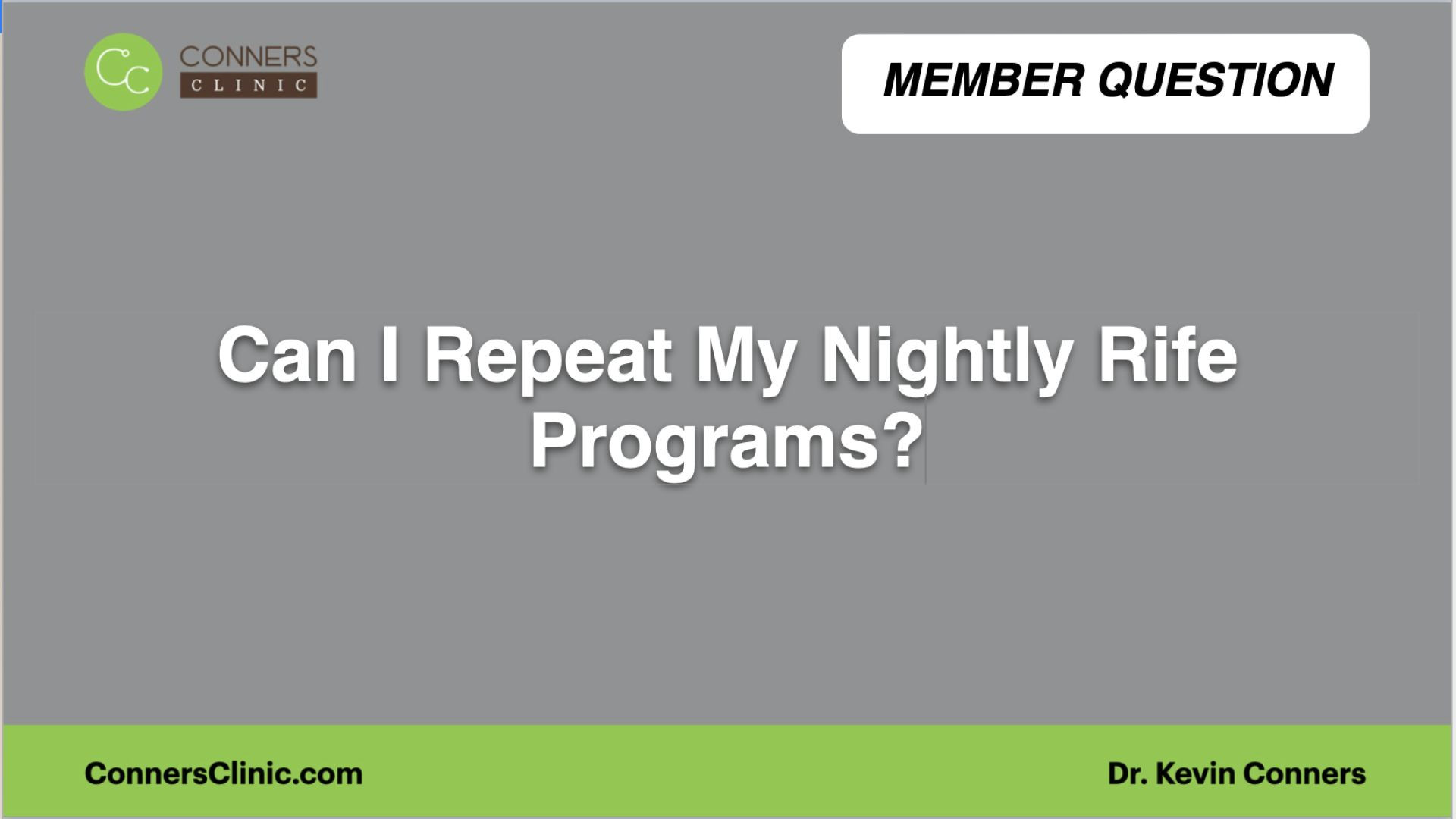 ⁣Can I Repeat My Nightly Rife Programs?