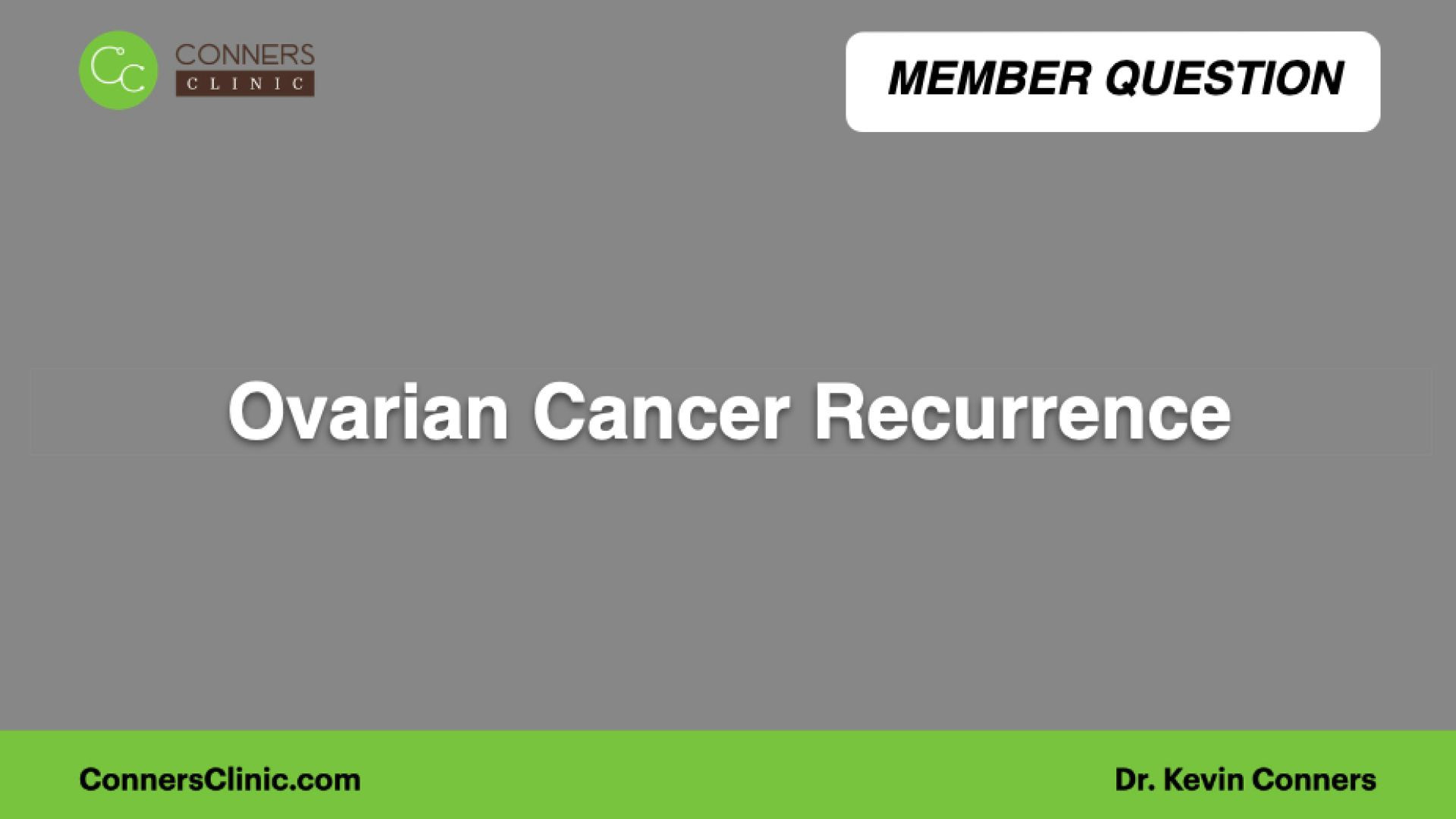 ⁣Ovarian Cancer Recurrence