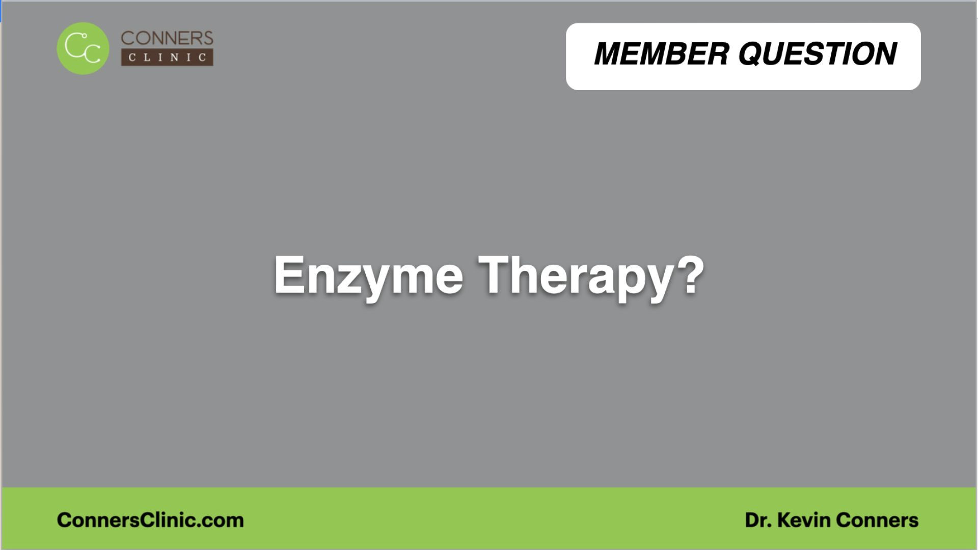 ⁣Enzyme Therapy?