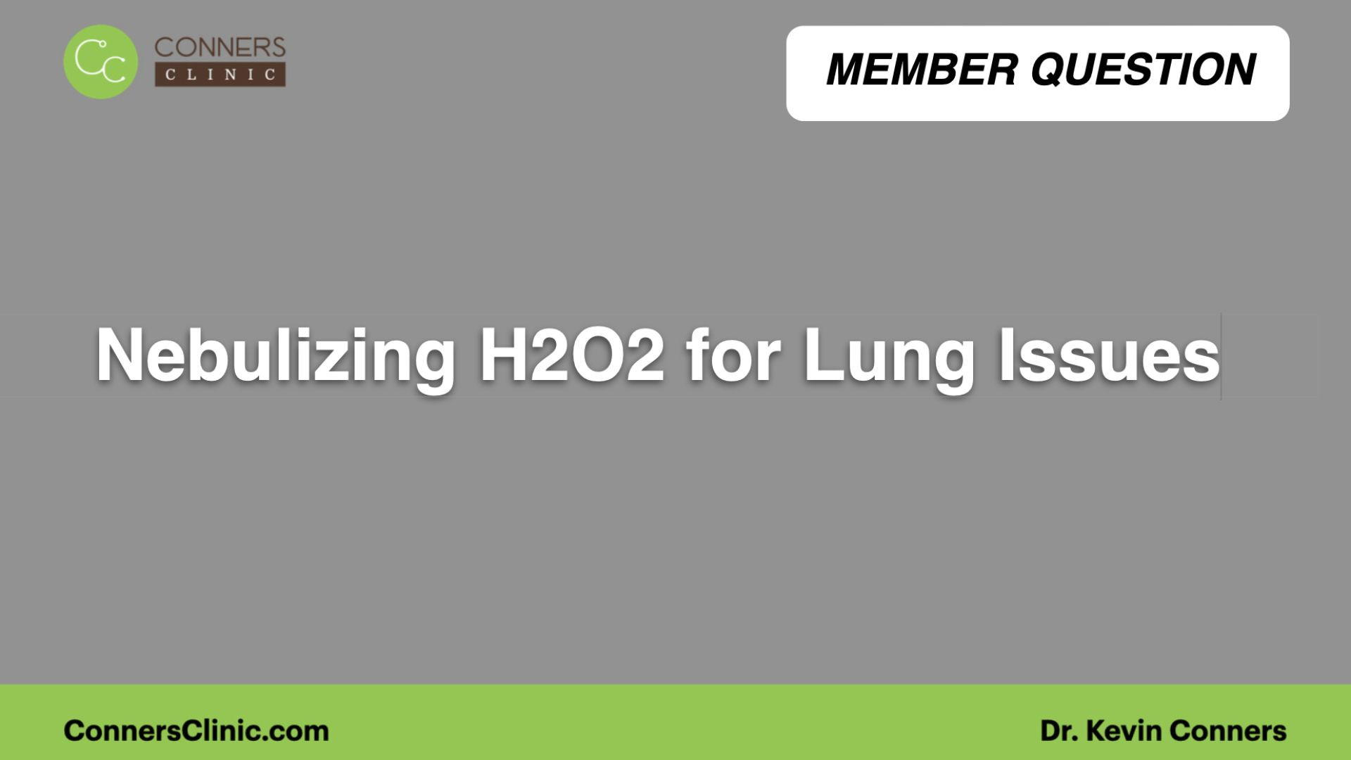 Nebulizing H2O2 for Lung Issues