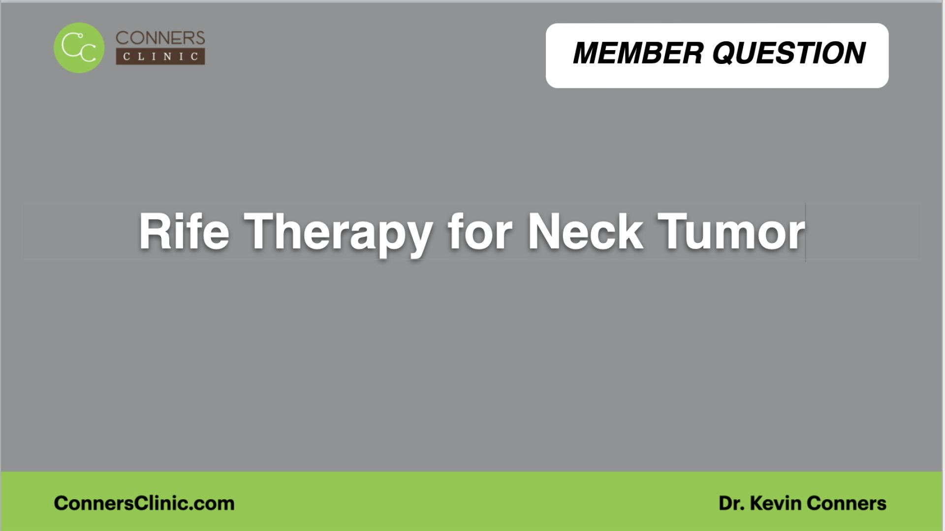 ⁣Rife Therapy for Neck Tumor