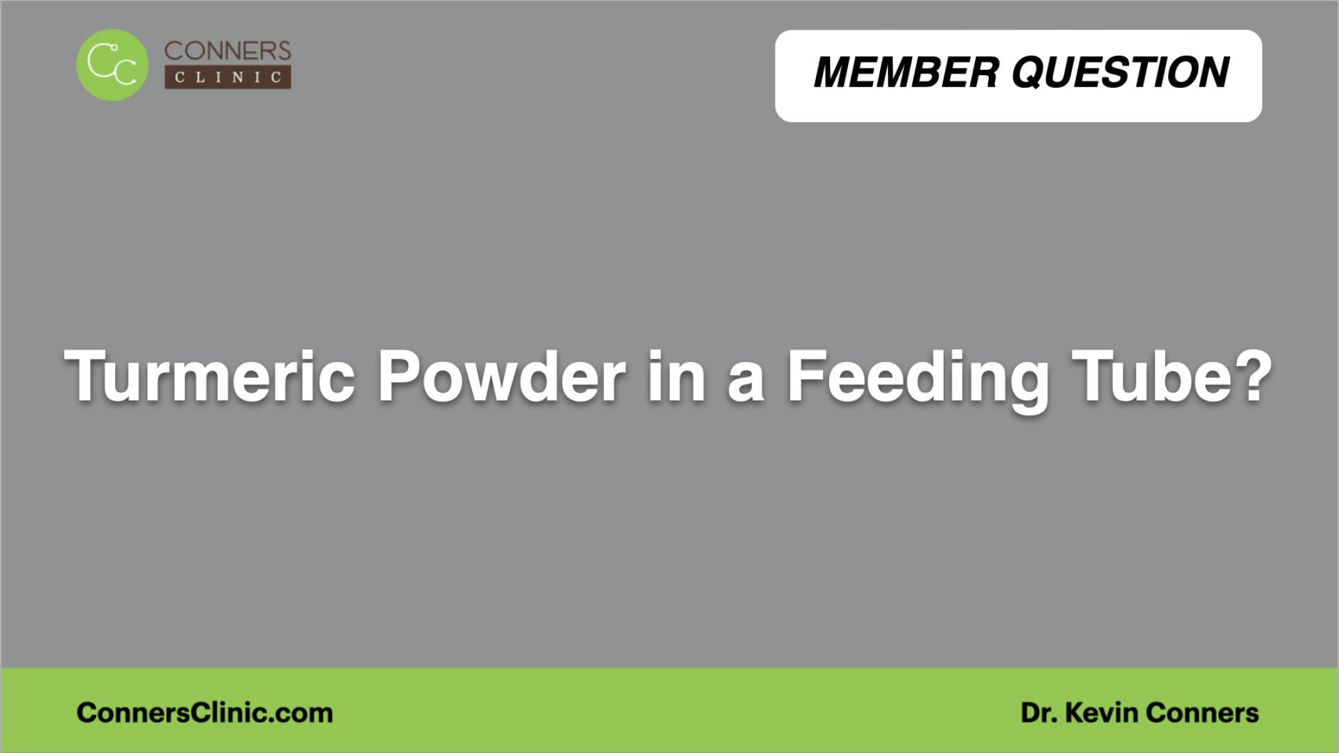 ⁣Turmeric Powder in a Feeding Tube?